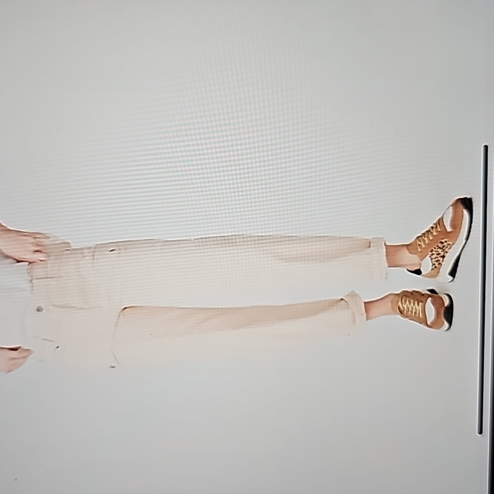 PAIGE Cream Wide Leg Jeans